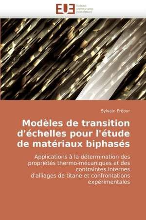 Modeles de Transition D'Echelles Pour L'Etude de Materiaux Biphases: Dieu, La Nature Et L'Homme de Sylvain Fréour