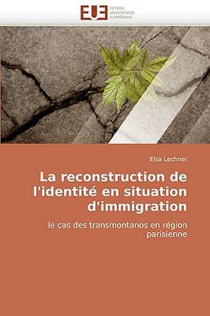 La Reconstruction de L''Identite En Situation D''Immigration de Elsa Lechner