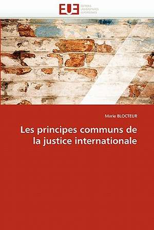 Les principes communs de la justice internationale de Marie BLOCTEUR