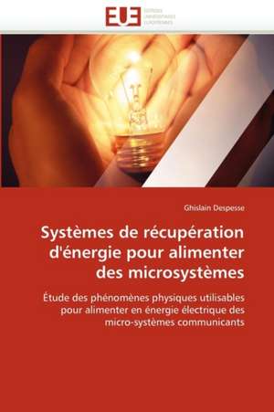 Systèmes de récupération d'énergie pour alimenter des microsystèmes de Ghislain Despesse