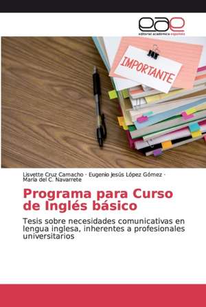 Programa para Curso de Inglés básico de Lisvette Cruz Camacho