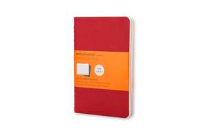 Moleskine Ruled Cahier - Red Cover (3 Set)