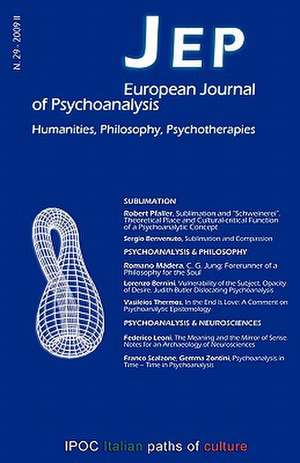 Jep European Journal of Psychoanalysis 29 de Sergio Benvenuto