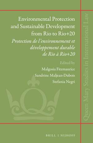 Environmental Protection and Sustainable Development from Rio to Rio+20: Protection de l’environnement et développement durable de Rio à Rio+20 de Malgosia Fitzmaurice