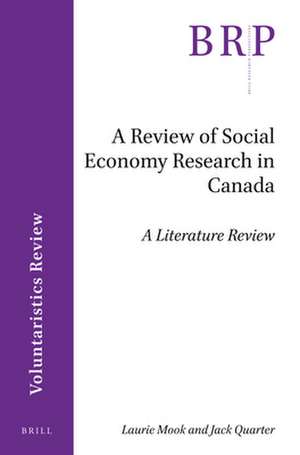 A Review of Social Economy Research in Canada de Laurie Mook