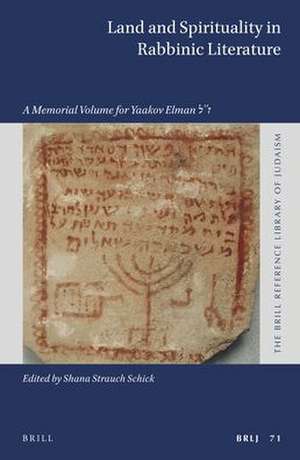 Land and Spirituality in Rabbinic Literature: A Memorial Volume for Yaakov Elman ז''ל de Shana Strauch Schick