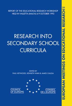 Research into Secondary School Curricula de P. Heywood