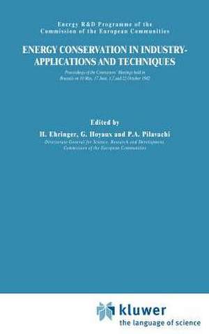 Energy Conservation in Industry Applications and Techniques de H. Ehringer