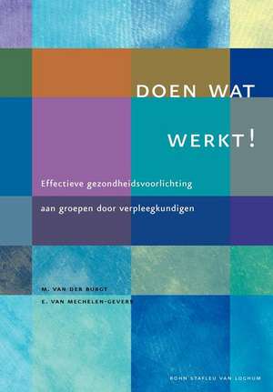 Doen wat werkt !: Effectieve gezondheidsvoorlichting aan groepen door verpleegkundigen de M. van der Burgt