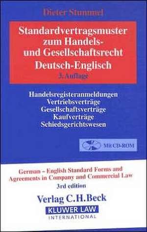 Standardvertragsmuster Zum Handels- Und Gesellschaftsrecht/German-English Standard Forms and Agreemetns in Company and Commercial Law [With CDROM]