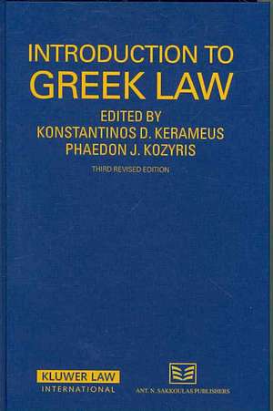 Introduction to Greek Law de Konstantinos D. Kerameus