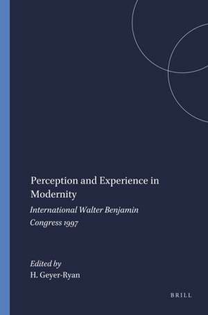 Perception and Experience in Modernity: International Walter Benjamin Congress 1997 de Helga Geyer-Ryan