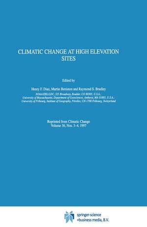 Climatic Change at High Elevation Sites de Henry F. Diaz