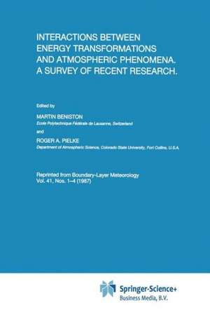 Interactions between Energy Transformations and Atmospheric Phenomena. A Survey of Recent Research de Martin Beniston