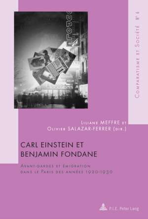 Carl Einstein Et Benjamin Fondane: Avant Gardes Et Aemigration Dans Le Paris Des Annaees 1920-1930 de Liliane Meffre