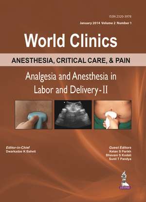 World Clinics: Anesthesia and Analgesia in Labour and Delivery-II de Dwarkadas K Baheti