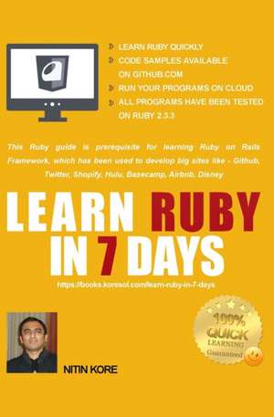 LEARN RUBY IN 7 DAYS de Nitin Kore