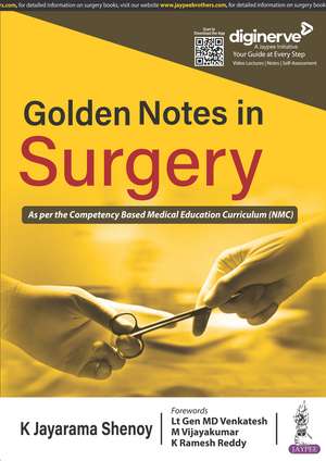 Golden Notes in Surgery de K Jayarama Shenoy