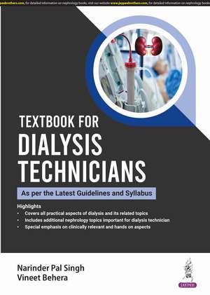 Textbook for Dialysis Technicians de Narinder Pal Singh