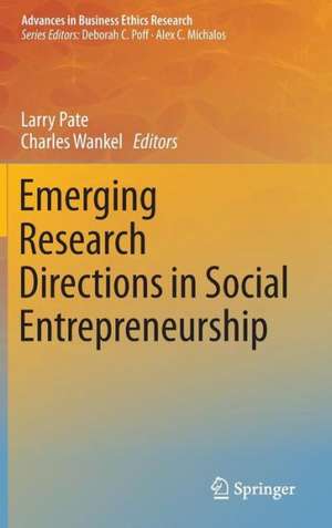 Emerging Research Directions in Social Entrepreneurship de Larry Pate