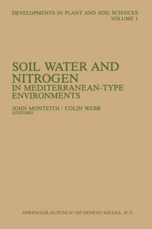 Soil Water and Nitrogen in Mediterranean-type Environments de John Monteith