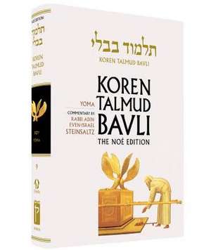 Koren Talmud Bavli, Vol.9: Tractate Yoma, Noe Color Edition, Hebrew/English de Rabbi Adin Even-Israel Steinsaltz