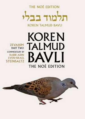 Koren Talmud Bavli Noe Edition: Volume 34: Zevahim Part 2, Color, Hebrew/English de Adin Steinsaltz