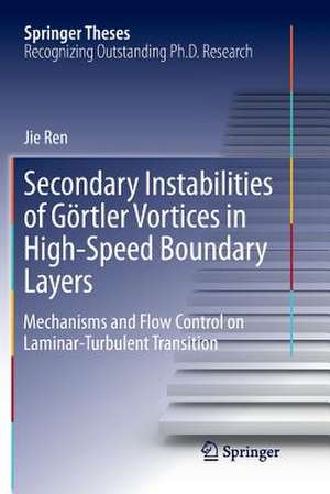 Secondary Instabilities of Görtler Vortices in High-Speed Boundary Layers: Mechanisms and Flow Control on Laminar-Turbulent Transition de Jie Ren