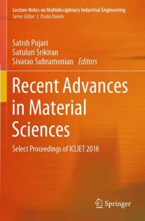 Recent Advances in Material Sciences de Satish Pujari
