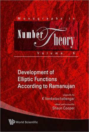 DEVELOP ELLIPTIC FUNC ACCOR TO RAMANUJAN de Venkatachaliengar K