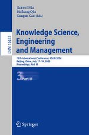 Knowledge Science, Engineering and Management de Jianwei Niu