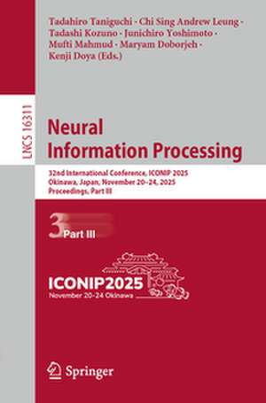Neural Information Processing de Tadahiro Taniguchi