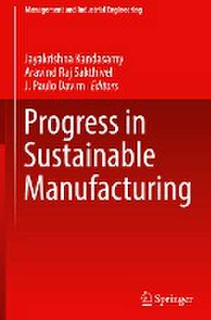 Progress in Sustainable Manufacturing de Jayakrishna Kandasamy