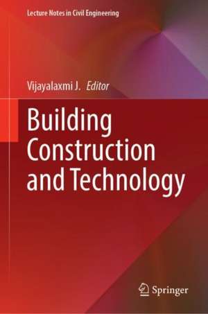 Building Construction and Technology de Vijayalaxmi J.