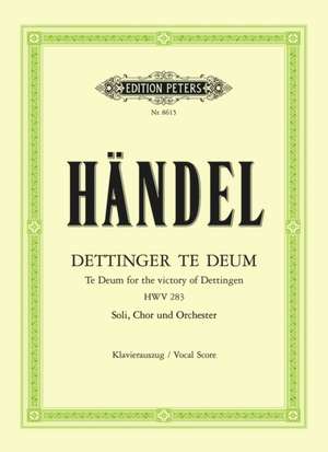 Dettingen Te Deum Hwv 283 (Vocal Score) de George Frideric Handel