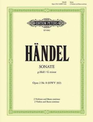 Trio Sonata in G Minor Op.2 No.8 de George Frideric Handel