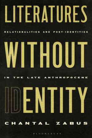 Literatures Without Identity: Relationalities and Post-Identities in the Late Anthropocene de Professor Chantal Zabus