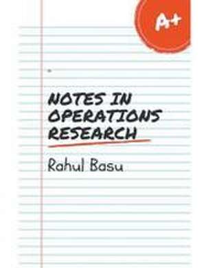 Notes in Operations Research de Rahul Basu
