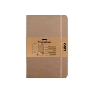 Moustachine Classic Linen Hardcover Dark Tan Lined Pocket de Moustachine