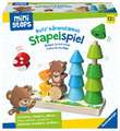 Ravensburger ministeps 4580 Butz' bärenstarkes Stapelspiel, Stapelbrett aus Holz mit Türmchen von 1-5 Teilen, Baby-Spielzeug ab 1 Jahr