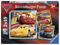 Disney Cars: Bunte Flitzer. Puzzle 3 x 49 Teile