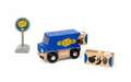 BRIO World 36020 Zustell-Fahrzeug - Blauer Liefer-LKW mit zwei magnetischen Holzcontainern - Empfohlen für Kinder ab 3 Jahren und kompatibel mit den Schienen der BRIO World