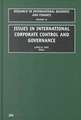 Issues in International Corporate Control and Governance