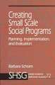 Creating Small Scale Social Programs: Planning, Implementation, and Evaluation