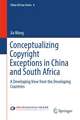 Conceptualizing Copyright Exceptions in China and South Africa: A Developing View from the Developing Countries