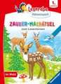 Ravensburger Leserabe Zauber-Malrätsel zum Lesenlernen: Im Wald (1. Lesestufe), Malen auf Zauberpapier, Rätsel, Lesen lernen Vorschule, Rätselbuch ab 6 Jahre