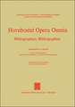 Hornbostel Opera Omnia: Bibliographien / Bibliographies