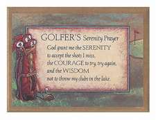 Golfing Serenity Prayer Plaque: Collectible Trading Cards