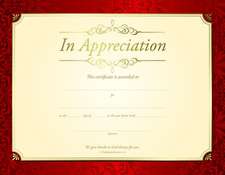 In Appreciation Certificate