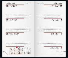 rido/idé 7016903015 Taschenkalender Modell Taschenplaner int. (2025)| 2 Seiten = 1 Woche| A6| 144 Seiten| Kunstleder-Einband| schwarz